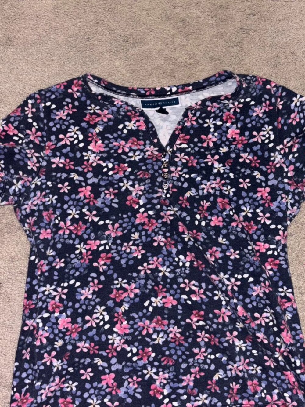 Karen Scott Women's Multi Blouse